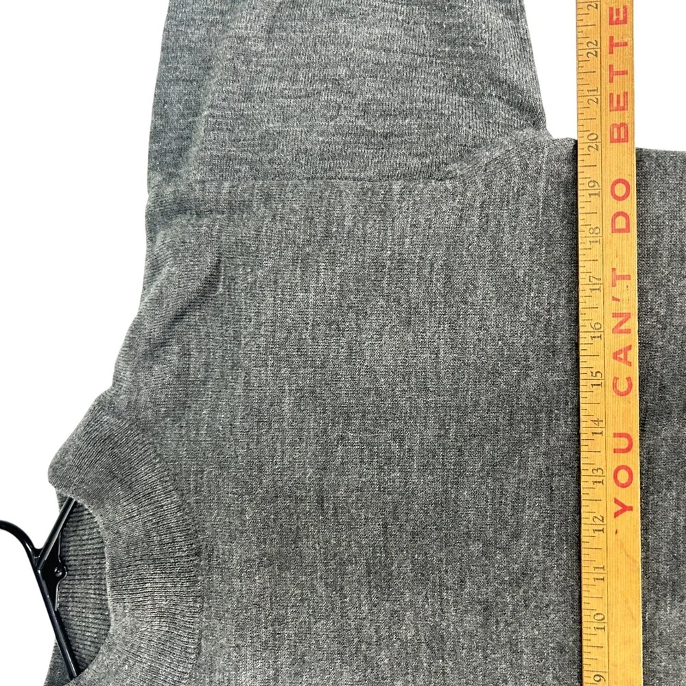 Preppy Mock Neck Knit Sweater Large Gray Dark‎ Academia Minimalist Vintage